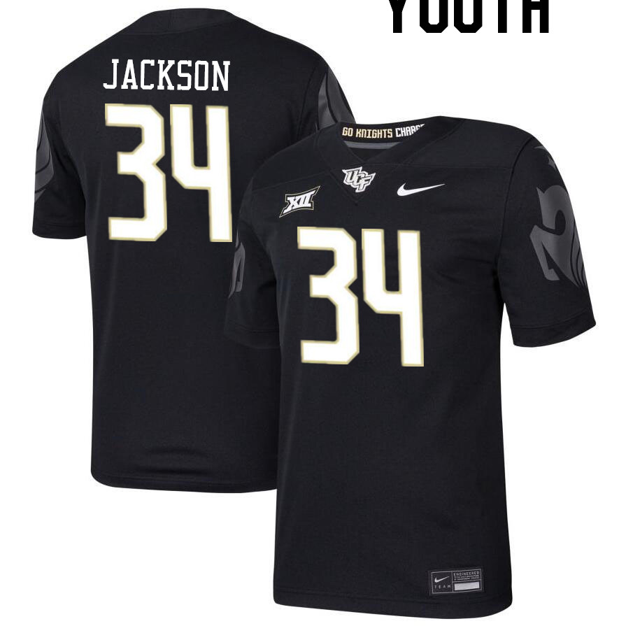 Youth #34 Terrell Jackson UCF Knights Big 12 Conference College Football Jerseys Stitched-Black